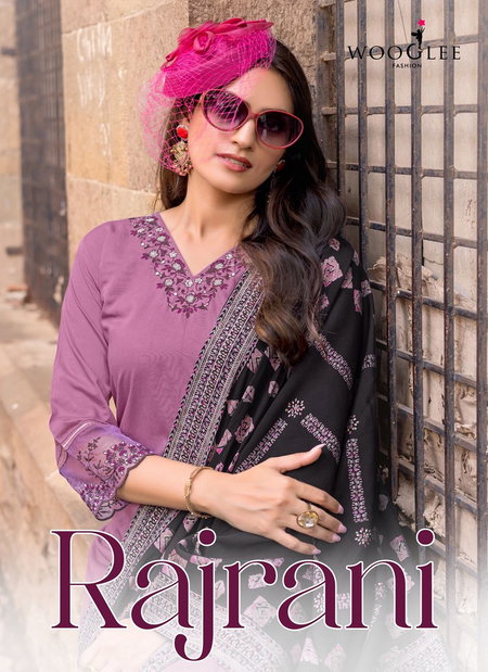 Rajrani By Wooglee Viscose Threadwork Kurti With Pant Dupatta Best Wholesale Shop In Surat